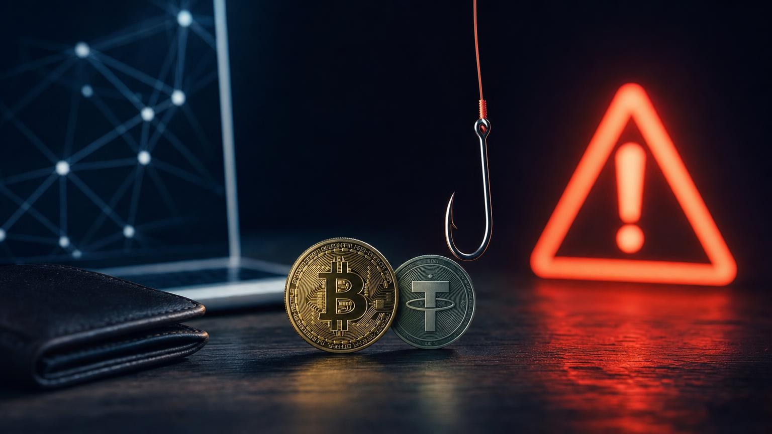 A trader checks a crypto exchange domain, wallet address, asset, and blockchain network before confirming a BTC or USDT transfer